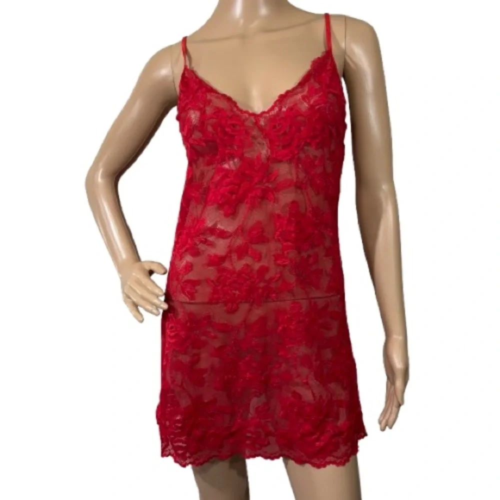 Victoria’s Secret Red Lace Baby Doll Nightie Size M Valentines Day